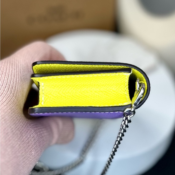 NEW! Coach Colorblock Leather Mini Wallet On a Chain - Picture 11 of 17